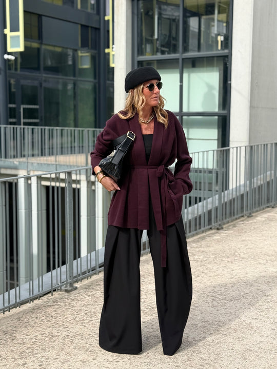 Gilet mi-long col droit 9066