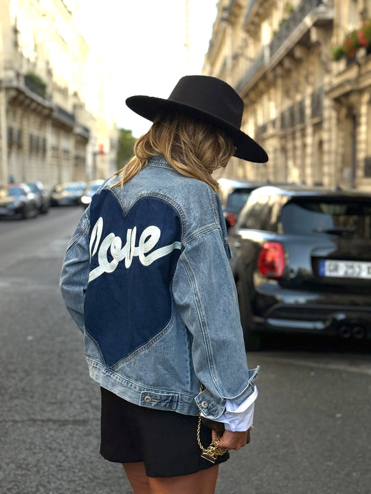 Veste jean dos Love 832