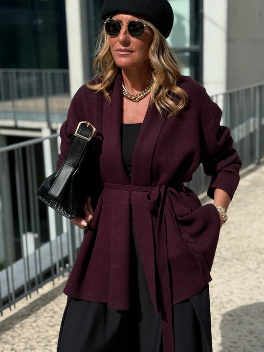Gilet mi-long col droit 9066