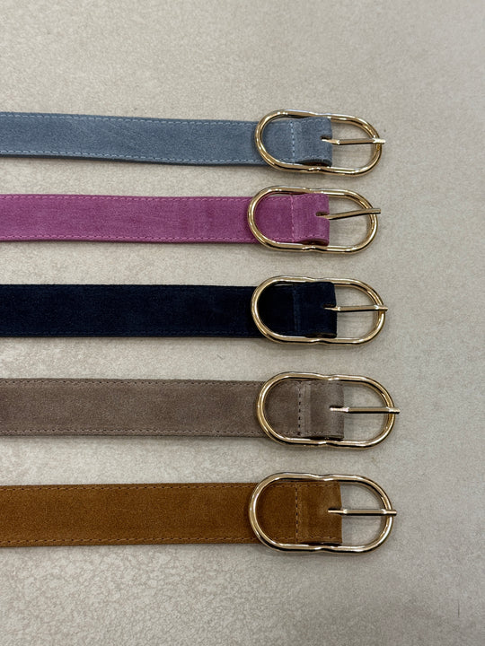 Ceinture cuir boucle ovale Or