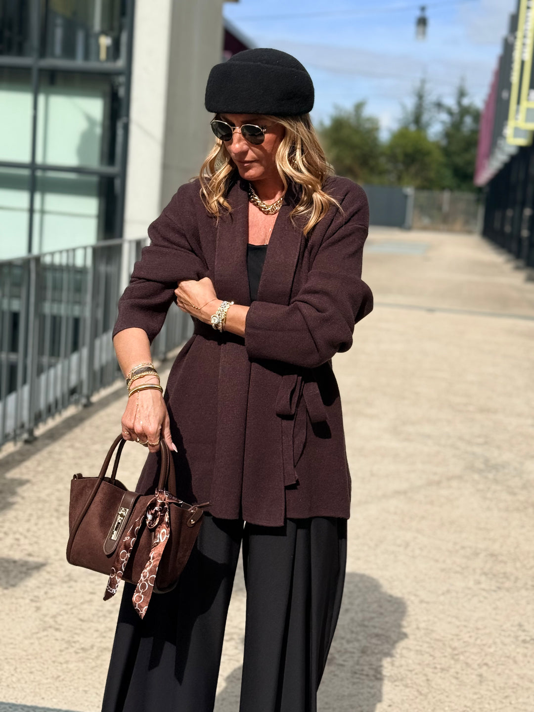 Gilet mi-long col droit 9066