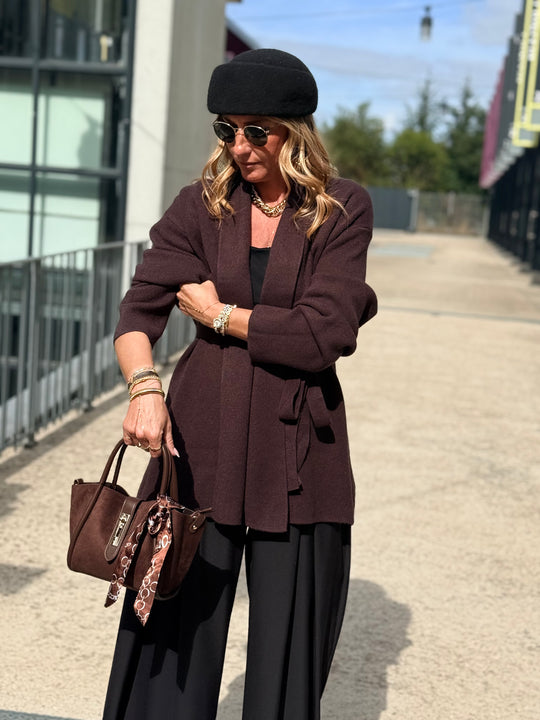 Gilet mi-long col droit 9066