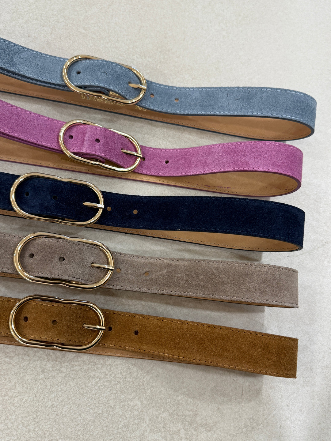 Ceinture cuir boucle ovale Or
