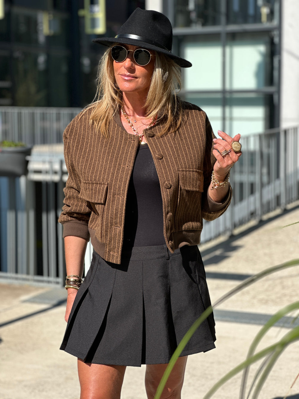 Bomber tweed choco V6735