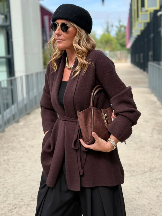 Gilet mi-long col droit 9066