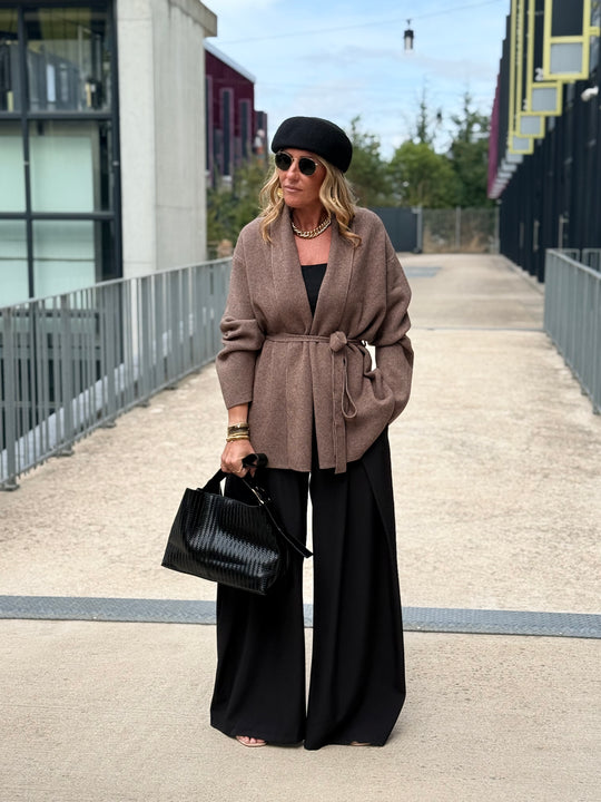 Gilet mi-long col droit 9066