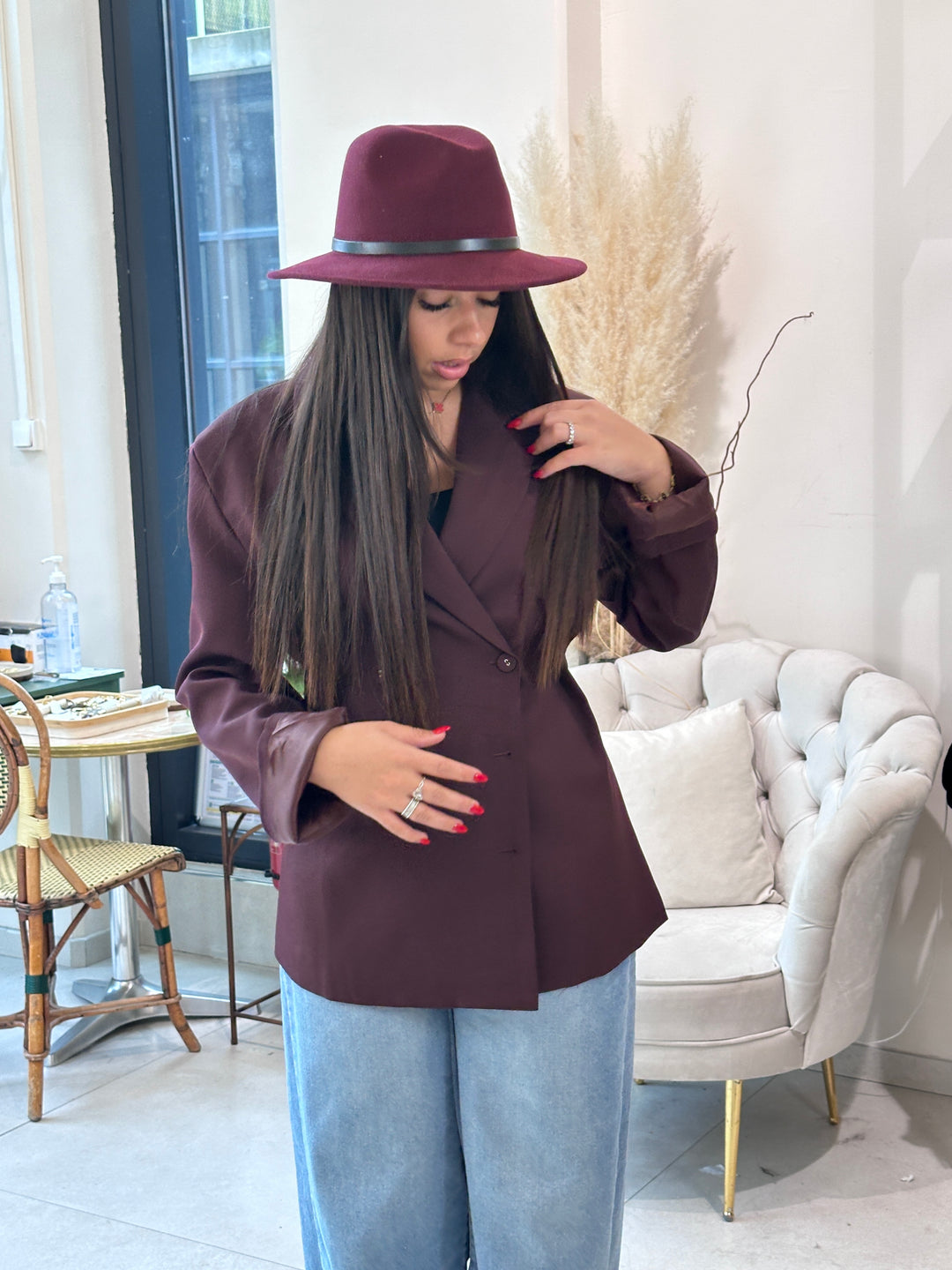 Blazer cintre bordeaux Derrik veste
