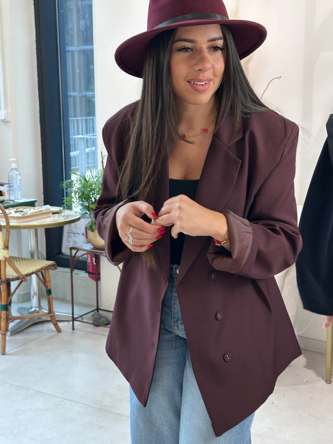 Blazer cintre bordeaux Derrik veste