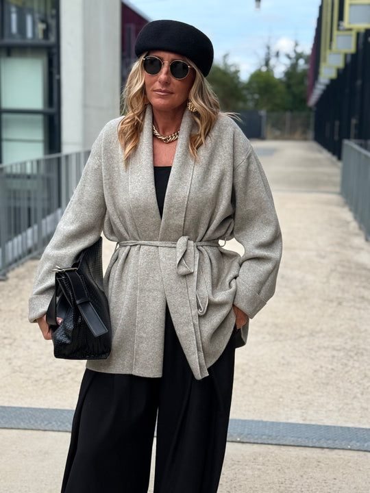 Gilet mi-long col droit 9066