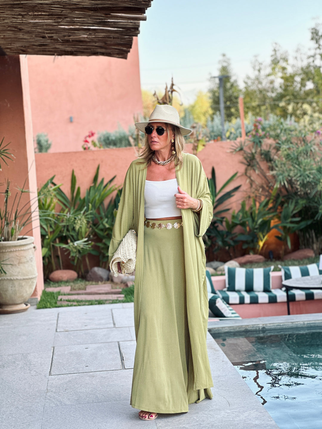 kimono fluide vert /L172