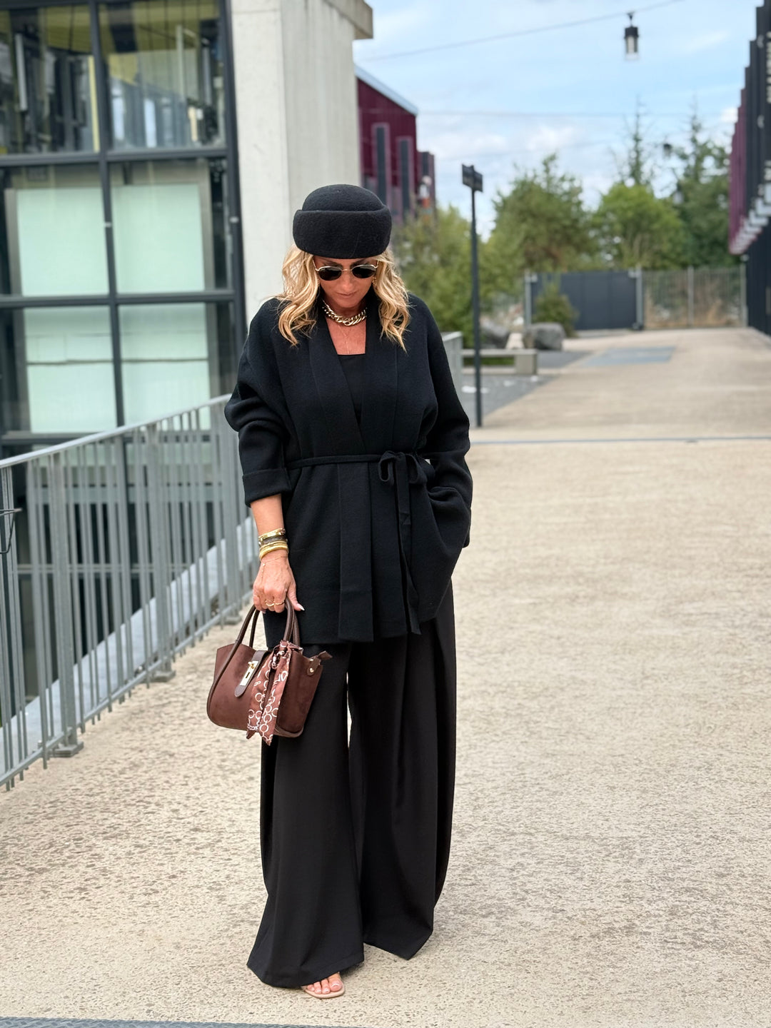 Gilet mi-long col droit 9066