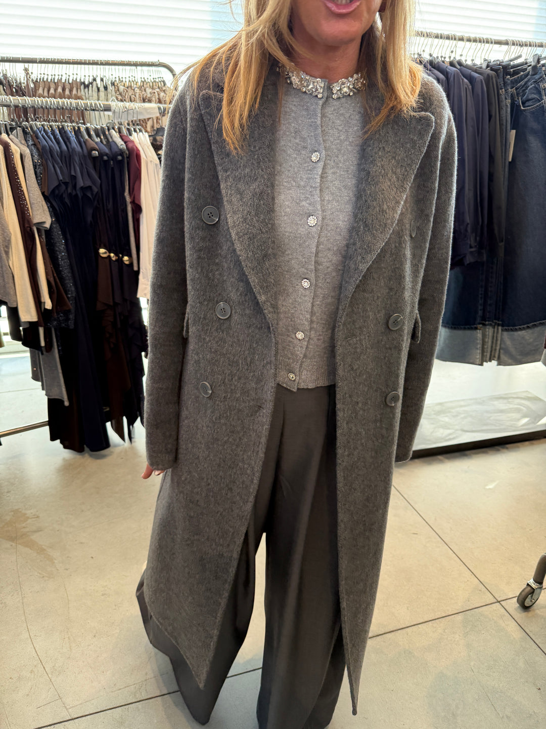 Manteau laine gris
