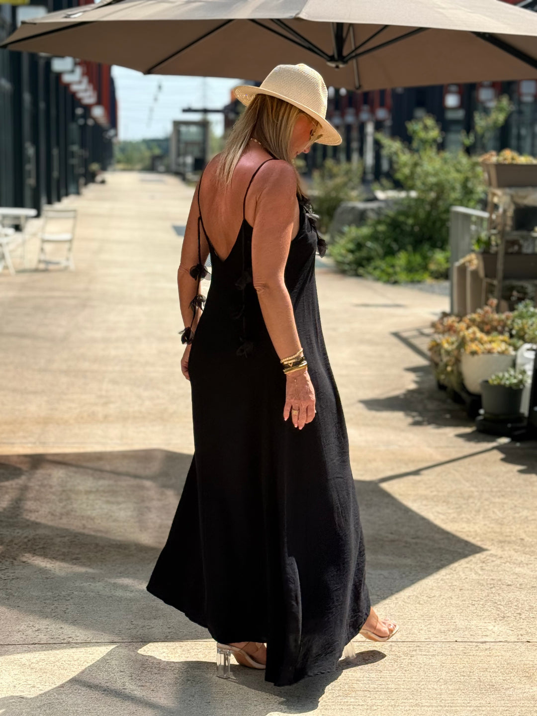 Robe longue Fleurs NOIR 13671