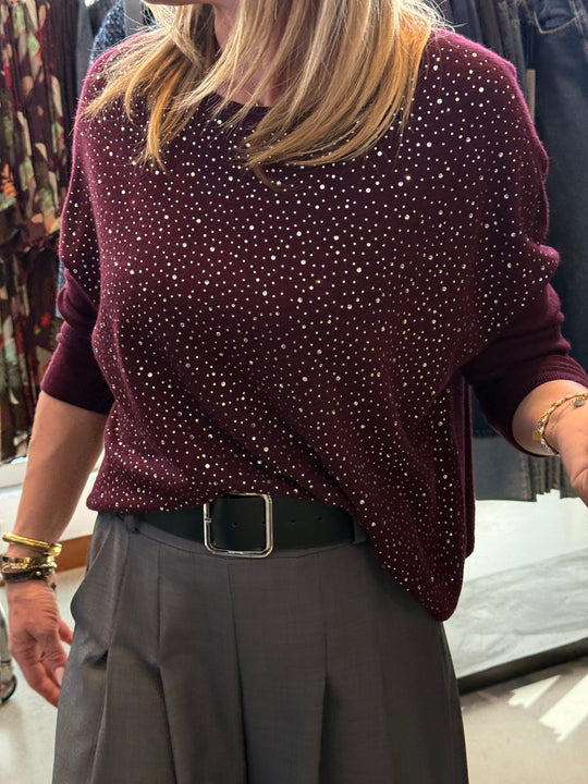 Pull col rond strass 5317