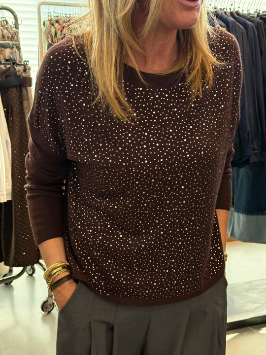 Pull col rond strass 5317