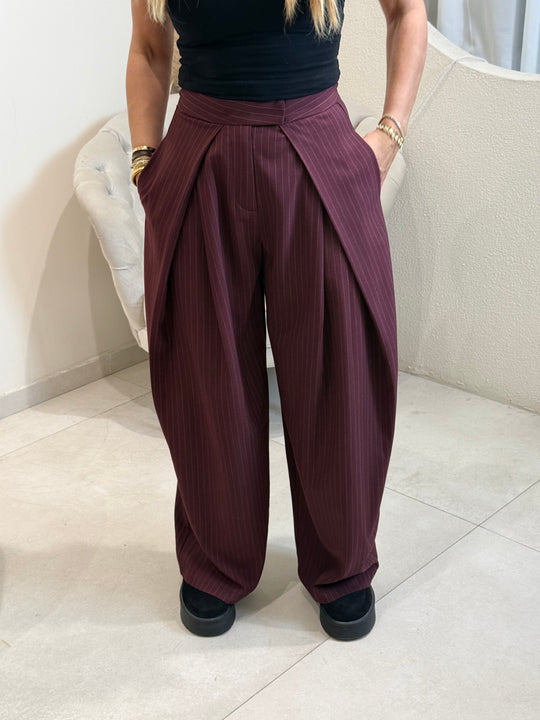 Pantalon pince rayure Bordeaux ZP1424