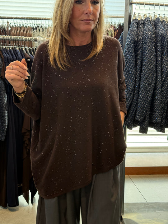 Pull loose asymétrique brillant 5806