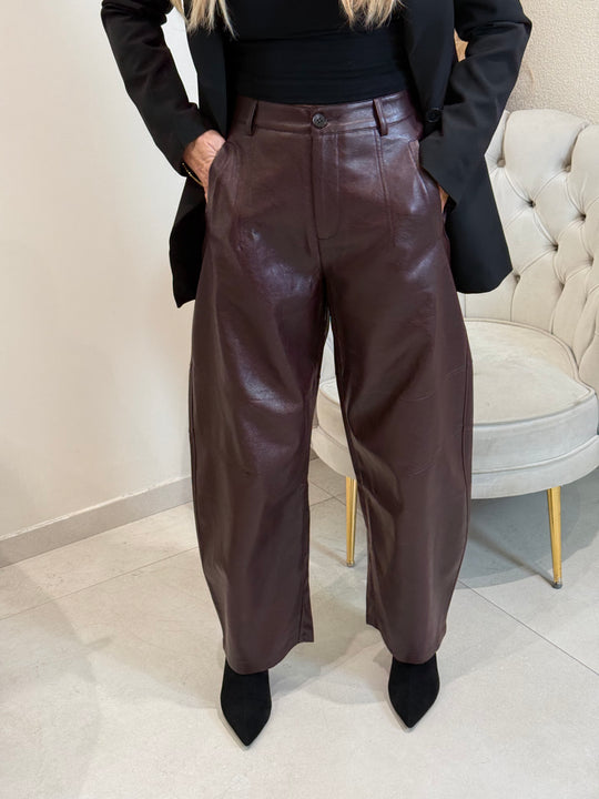 Pantalon Ballon similicuir 7531 Bordeaux