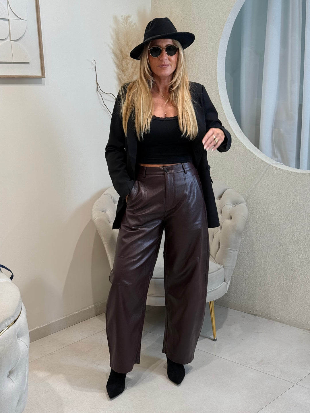 Pantalon Ballon similicuir 7531 Bordeaux
