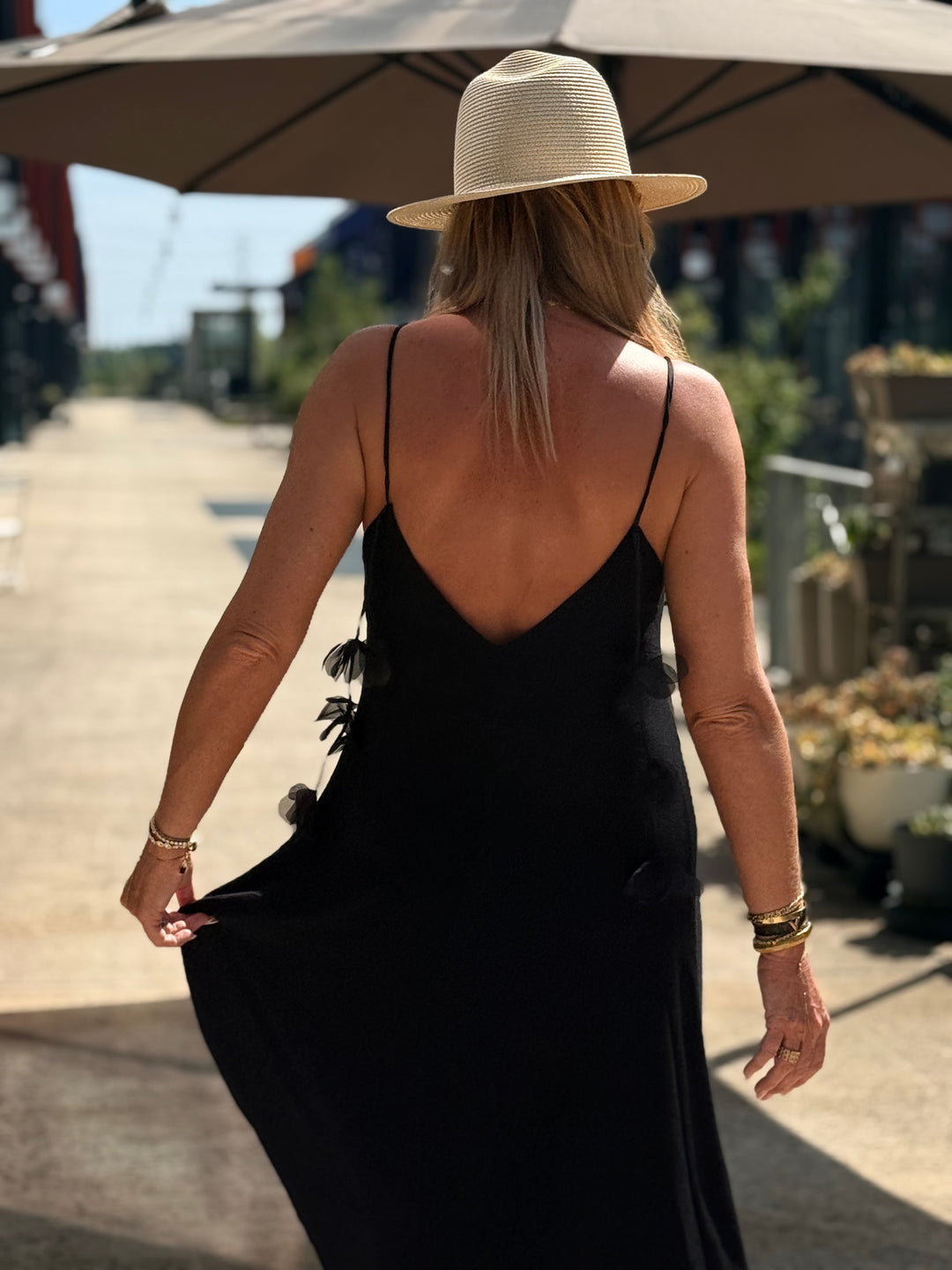 Robe longue Fleurs NOIR 13671