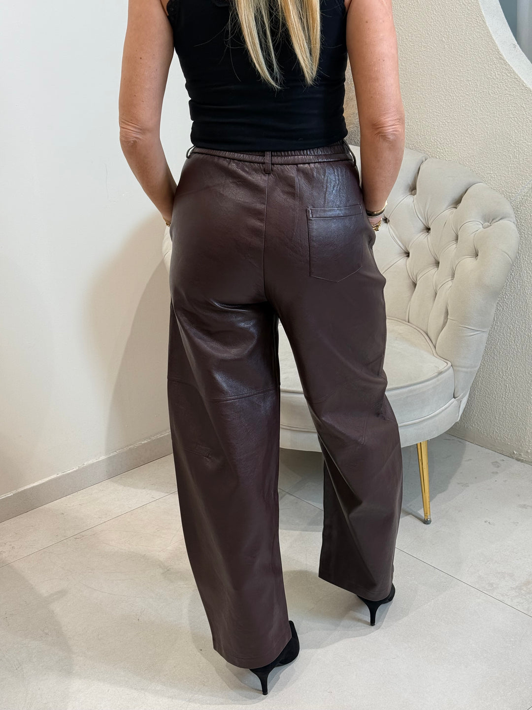 Pantalon Ballon similicuir 7531 Bordeaux