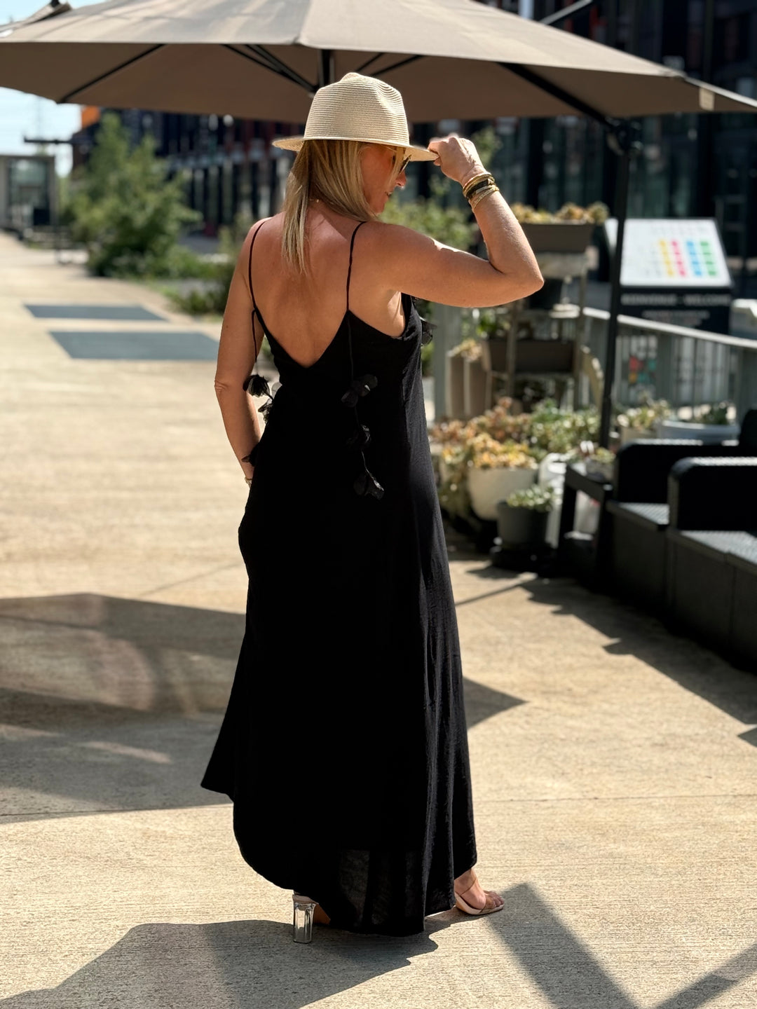 Robe longue Fleurs NOIR 13671