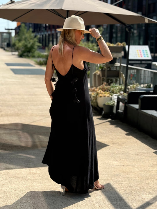 Robe longue Fleurs NOIR 13671