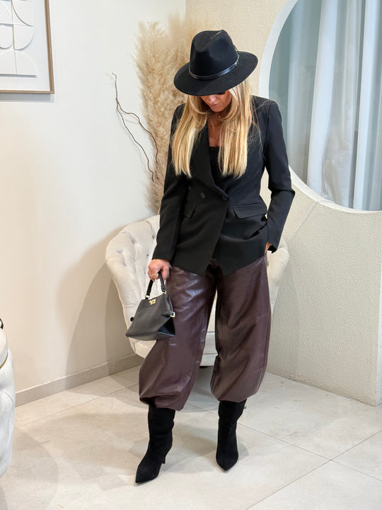 Pantalon Ballon similicuir 7531 Bordeaux