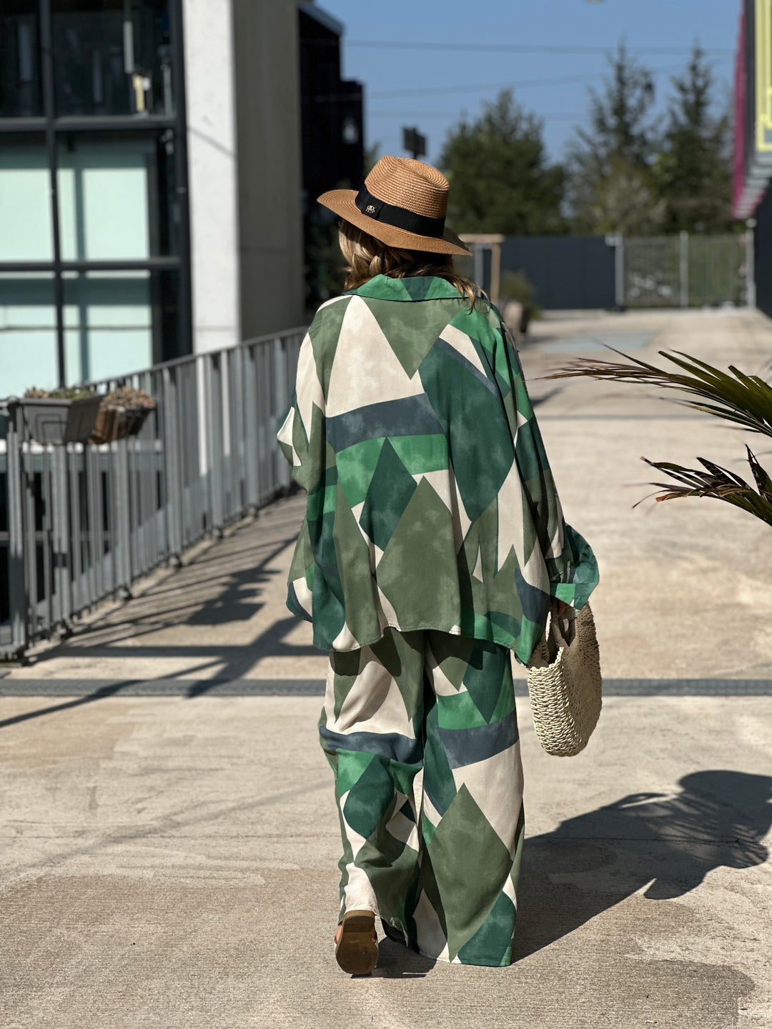Ensemble chemise pantalon vert
