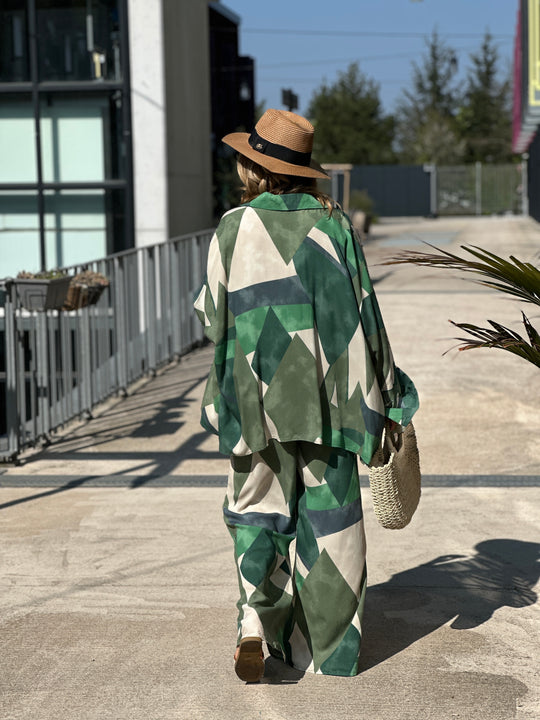 Ensemble chemise pantalon vert