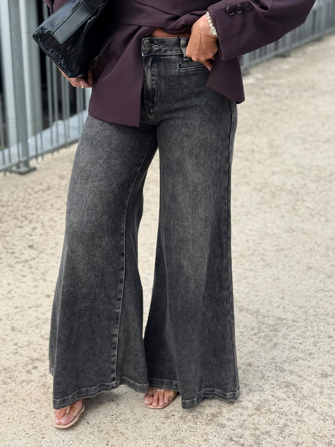 Jean patte d’éléphant Gris Jw9739