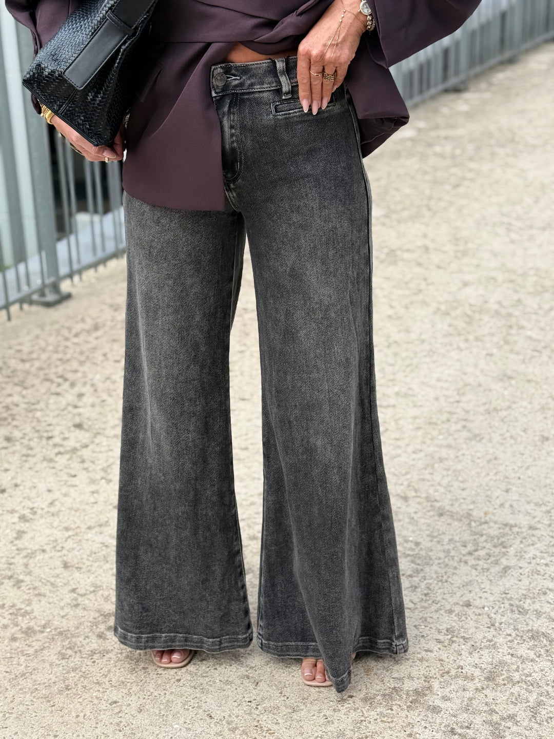 Jean patte d’éléphant Gris Jw9739