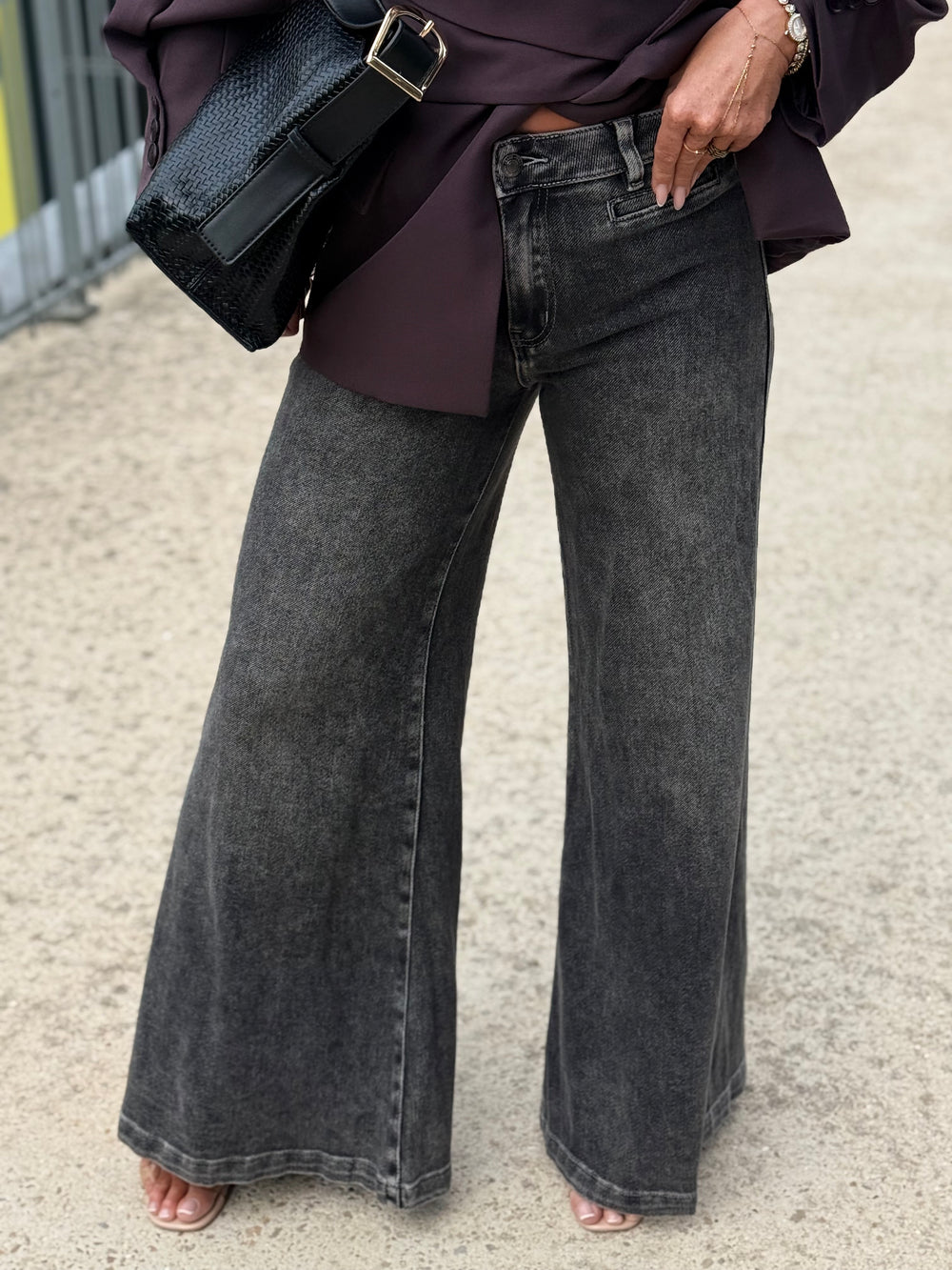 Jean patte d’éléphant Gris Jw9739
