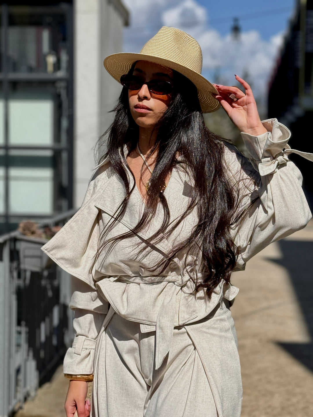 Ensemble Sella effet lin Beige