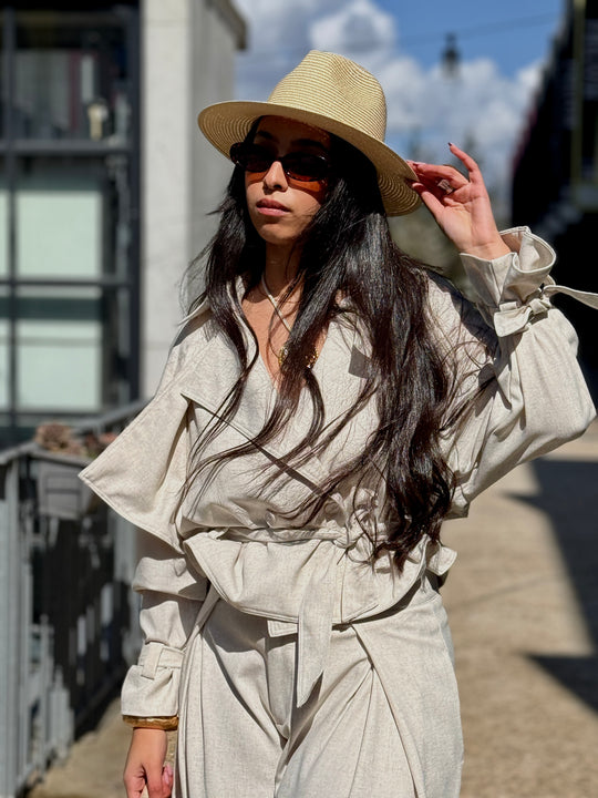 Ensemble Sella effet lin Beige