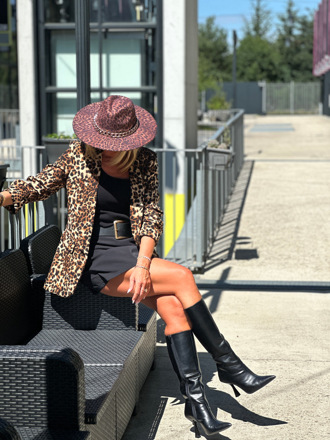 Blazer manches froncées léopard 8525 (34 au 40)