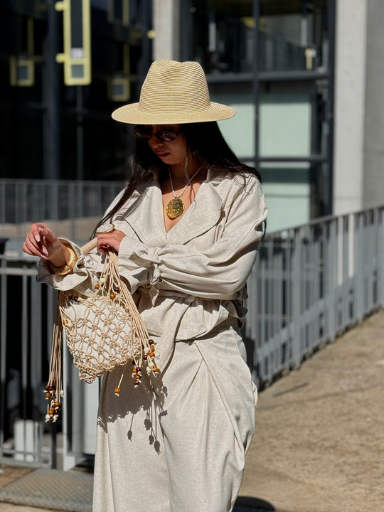 Ensemble Sella effet lin Beige
