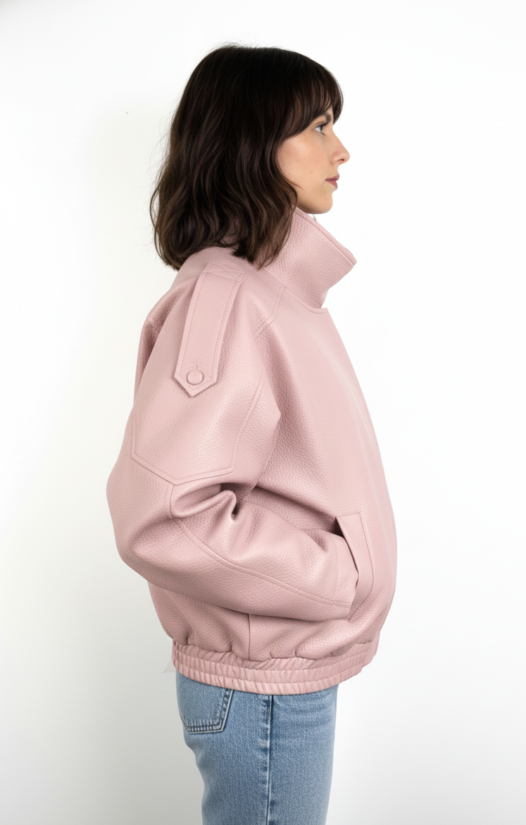 Veste bomber similicuir Rose 8822