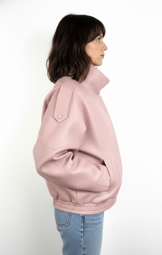 Veste bomber similicuir Rose 8822