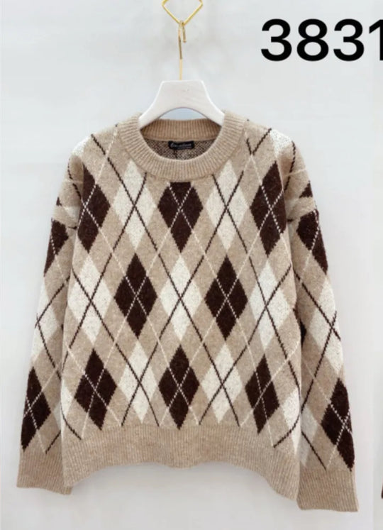 Pull arlequin choco/beige 3831