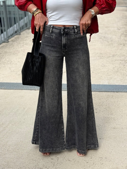 Jean patte d’éléphant Gris Jw9739