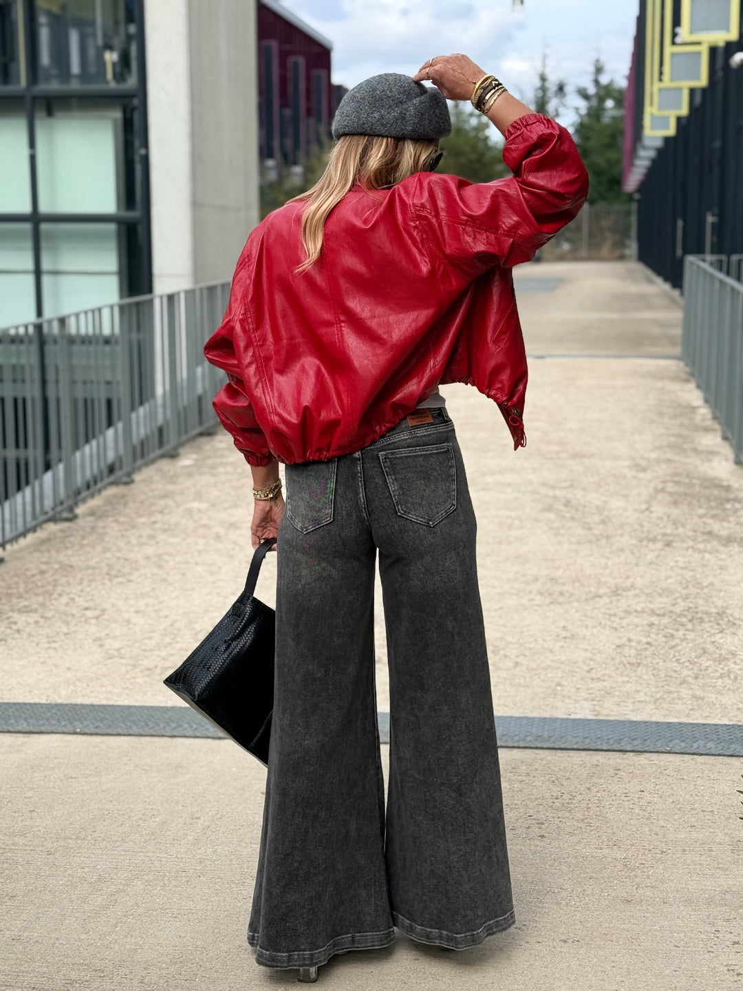 Jean patte d’éléphant Gris Jw9739