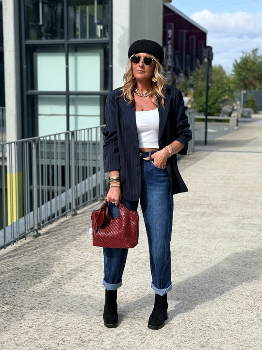 Jean mom Bleu foncé 78565
