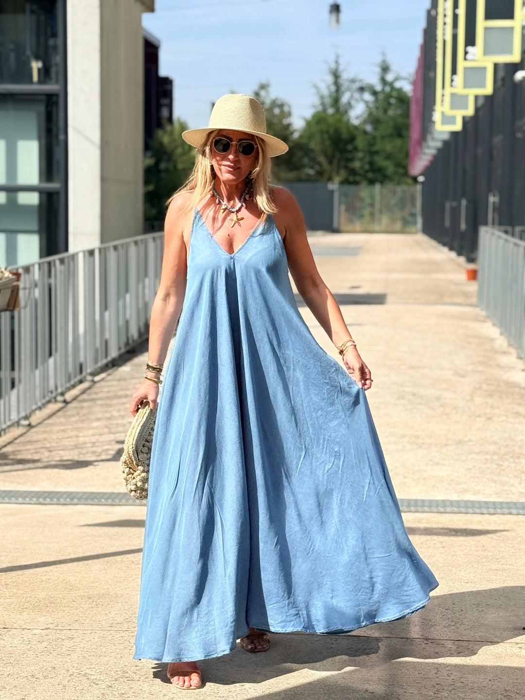Robe effet jean tencel