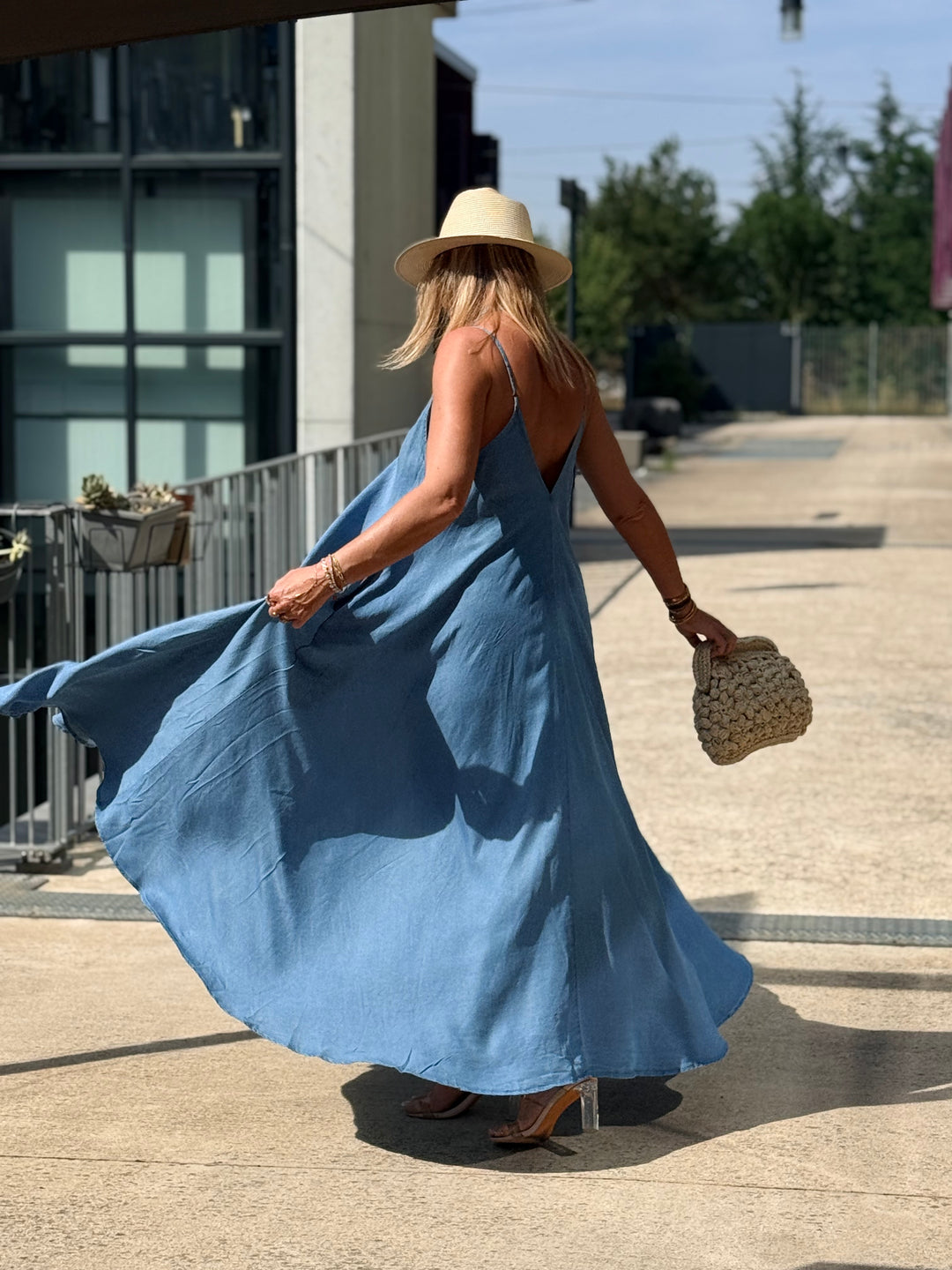 Robe effet jean tencel