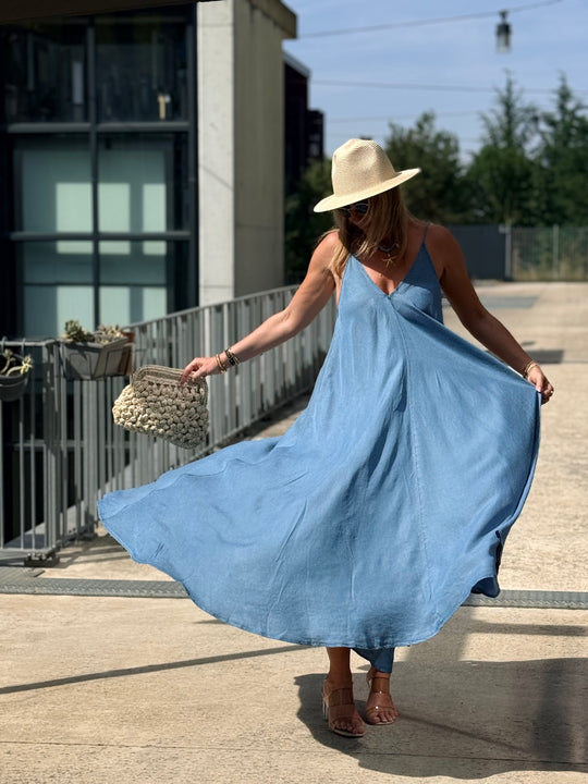 Robe effet jean tencel