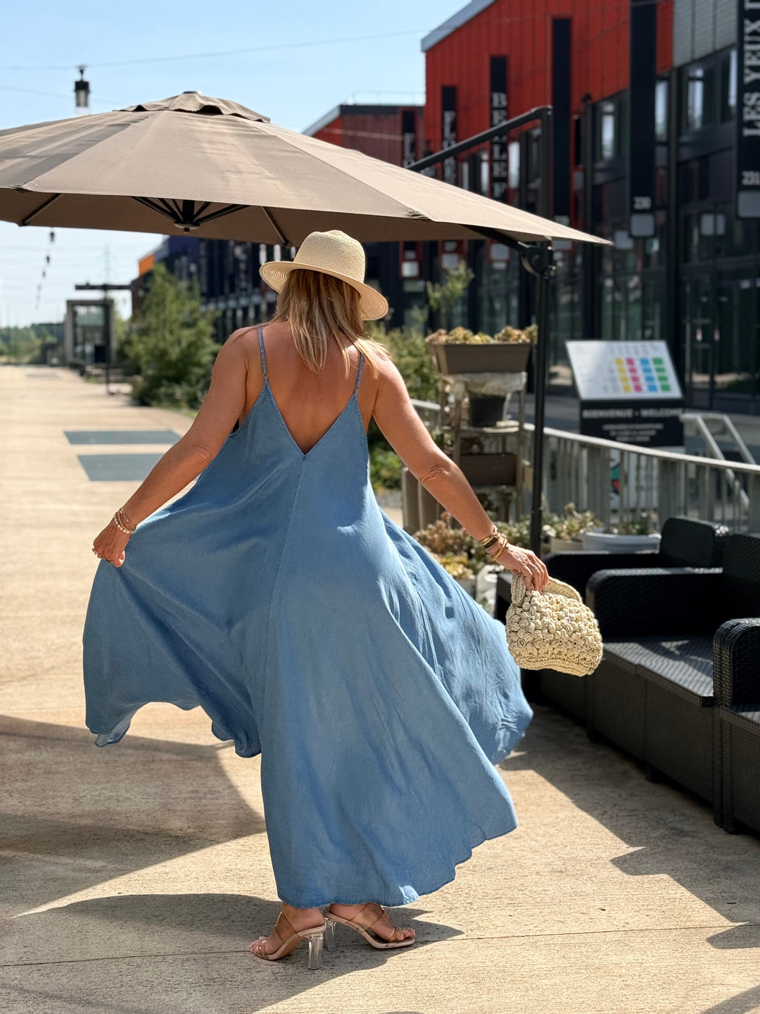 Robe effet jean tencel