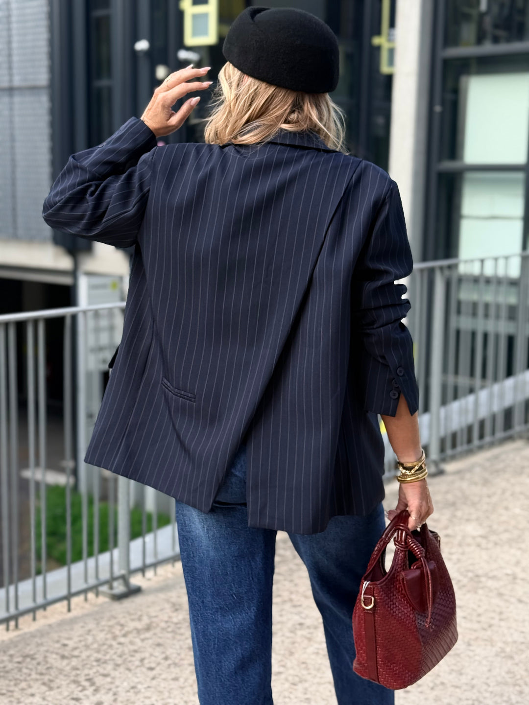 Blazer rayure bleu marine IVAN