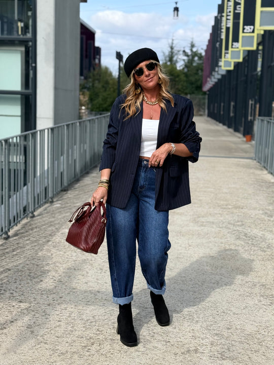 Blazer rayure bleu marine IVAN