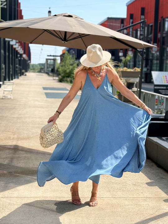 Robe effet jean tencel